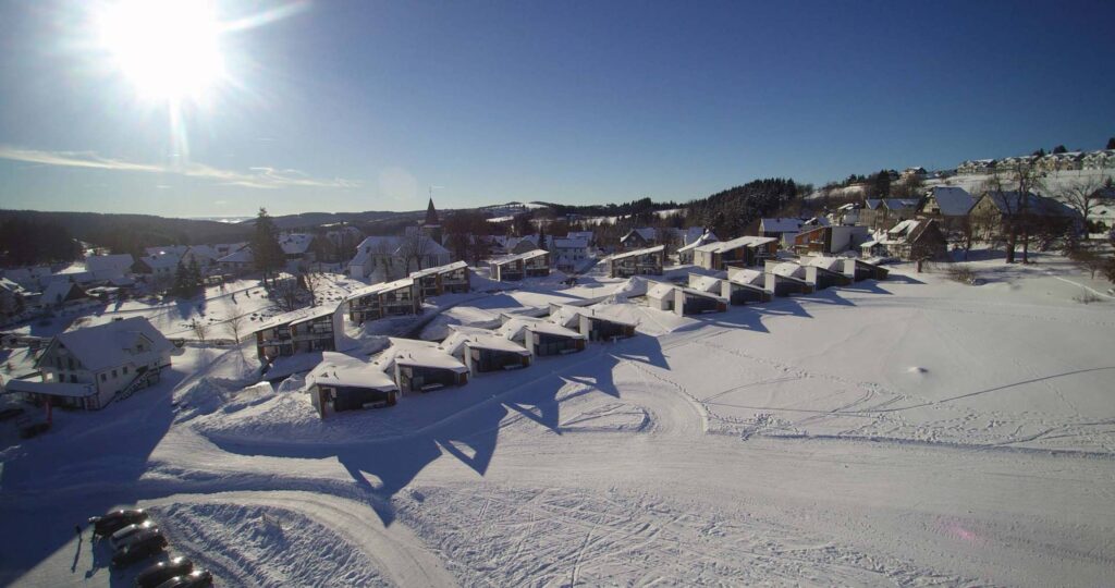 Villa in Winterberg direct aan de piste gezien vanuit de lucht