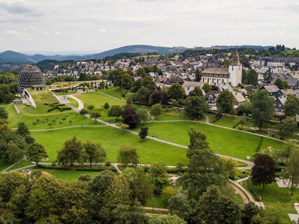 Uitzicht over Winterberg in de zomer